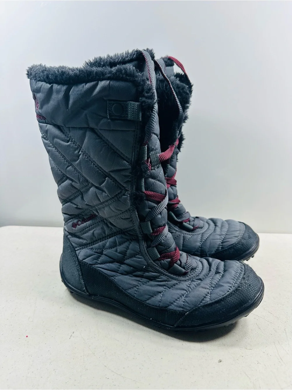Columbia Womens Size 6 Minx II Mid Gray Winter Boots Waterproof